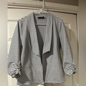 Black and white striped blazer